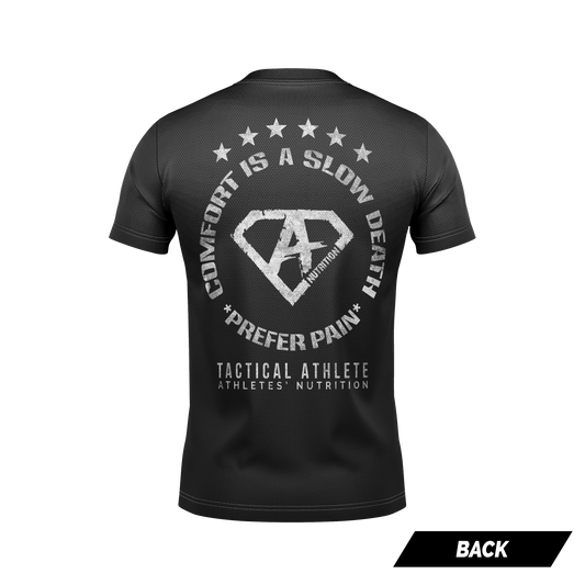 Athletes' Nutrition: Comfort Is A Slow Death T Shirt